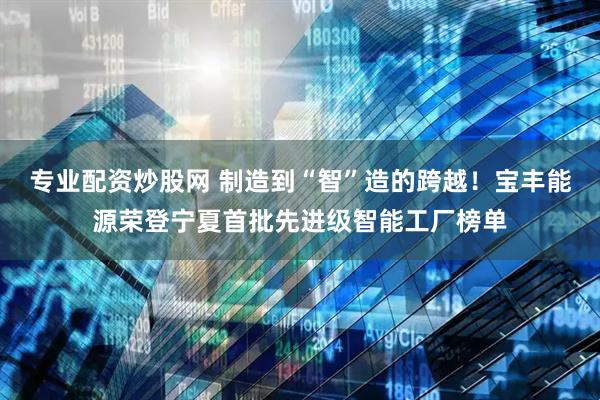 专业配资炒股网 制造到“智”造的跨越！宝丰能源荣登宁夏首批先进级智能工厂榜单